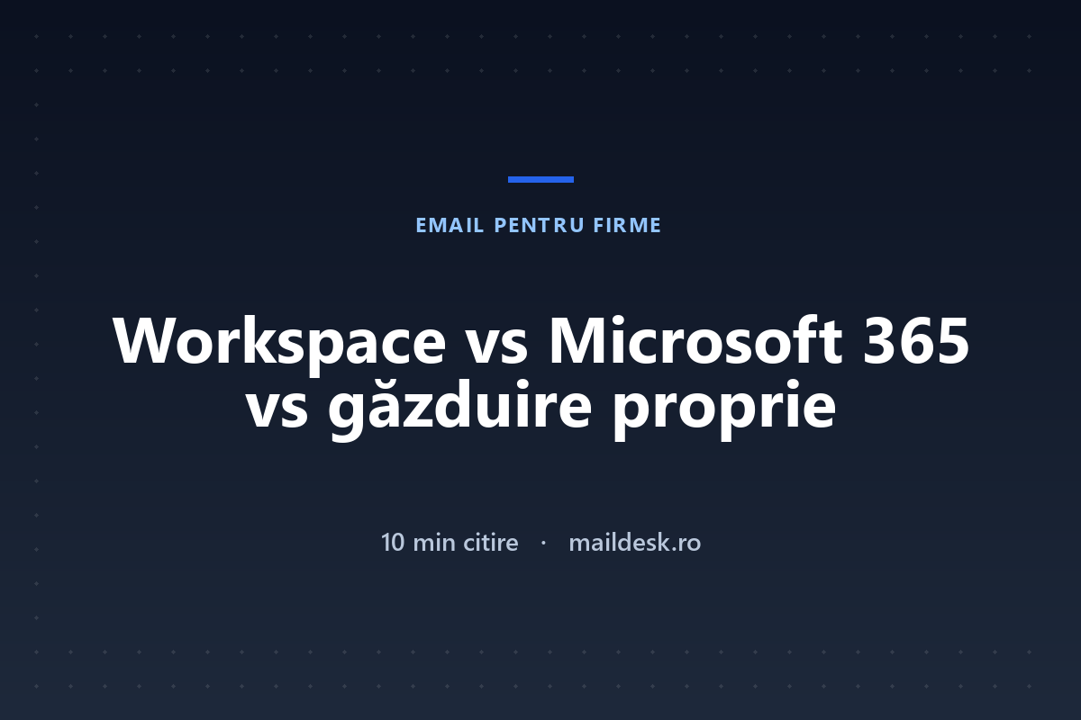 Google Workspace vs Microsoft 365 vs găzduire proprie: comparația pe cifre