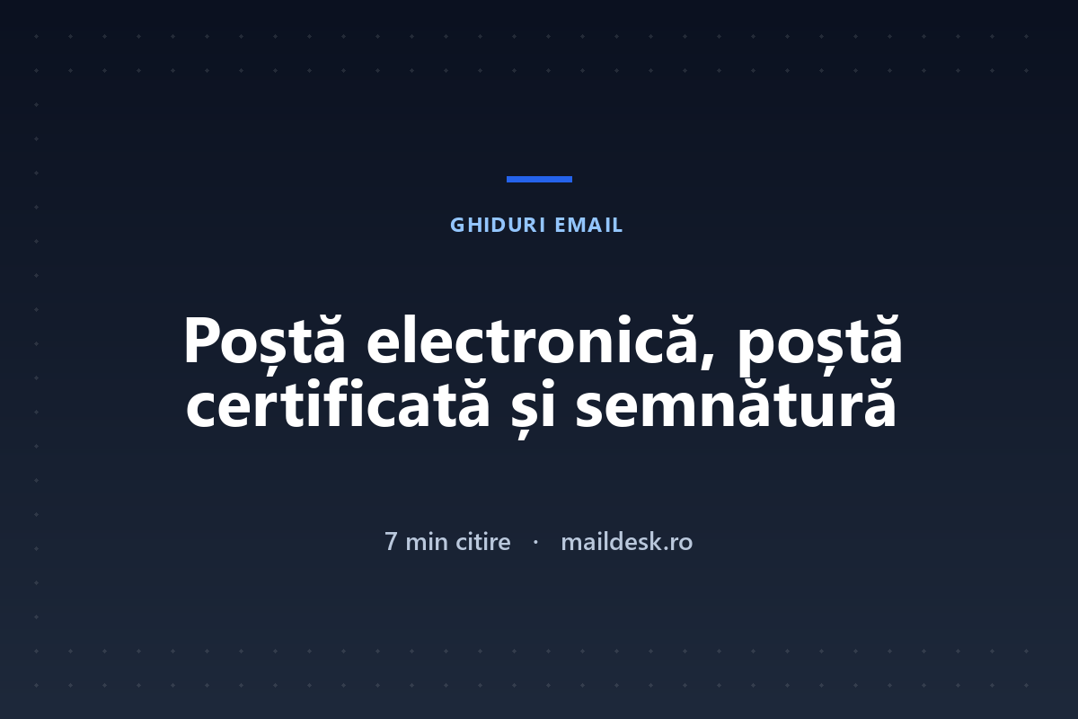 Poștă electronică: ce înseamnă termenul și ce e poșta certificată